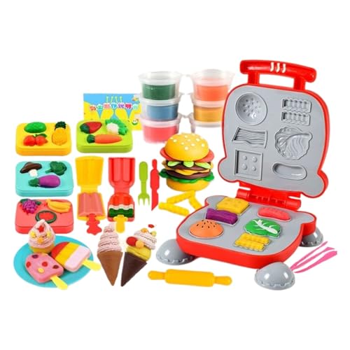 CUTeFiorino Color Dough Set Kitchen with Ice/Cake/Noodle/Hamburger Maker Machine Arts Crafts Play Toys Tools Kit for Boys Girls Kids Toddlers Ages 3+ 24 Dough Basteln Für Erwachsene (X, One Size) von CUTeFiorino