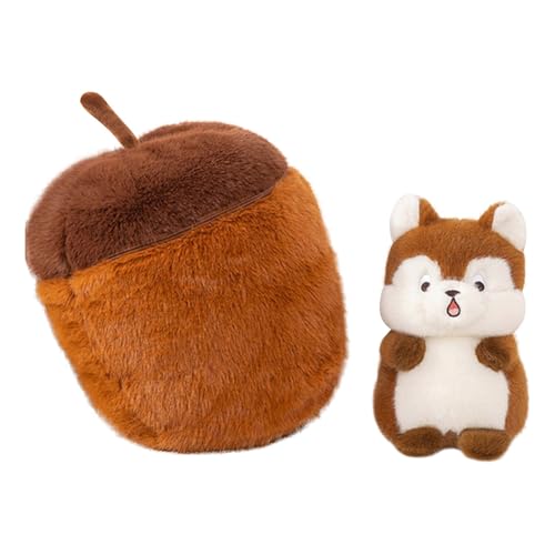 CUTeFiorino Cute Hedgehog Dragon Egg Squirrel Stuffed Animal Plush Pillows Fun Detachable Toys Soft Plush Pillows Cute Animal Decorations Der Singende Und Sprechende Elefant Spielt (F, One Size) von CUTeFiorino