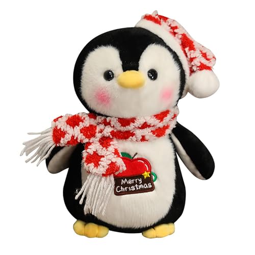 CUTeFiorino Cute Plush Penguin Stuffed Animal with Hat and Scarf Penguins Plush Toys Christmas Penguin Plush Soft Body Pillow Plushies Room Decor for Girls and Boy Halloween Birthdays (Red, A) von CUTeFiorino