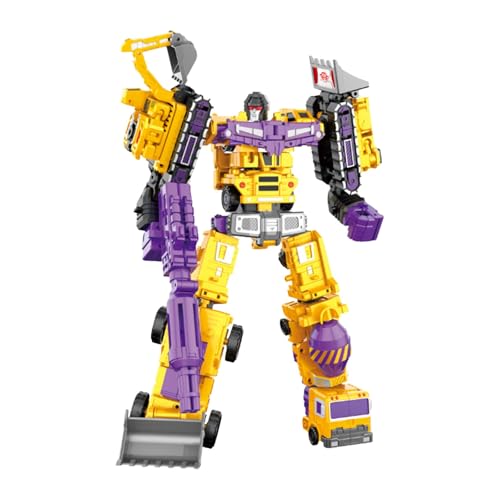 CUTeFiorino Deformation Toys 6 In 1 Combiner Action Figure Robot Toys War for Cybertron Figure Set DIY Handwerk Für Kinderparty (Yellow, One Size) von CUTeFiorino