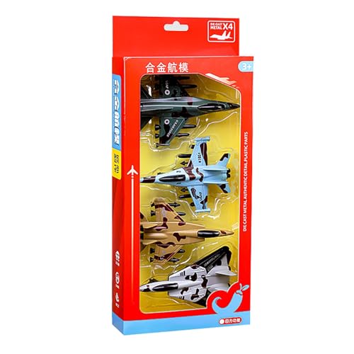 CUTeFiorino Diecast Pullback Airplane Toys Plane Toys Alloy Air Force Kids Playset Birthday Xmas for Boys and Girls(4PCS) Top Modell (Red, One Size) von CUTeFiorino