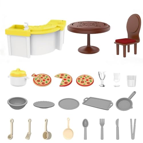 CUTeFiorino Dolls House Furniture Set Accessories 1:12 Decorations DIY Miniature Ornament Assemble for Parent Child Interaction Scene Props 4+ Kids Bedroom Puppenbett (B, One Size) von CUTeFiorino