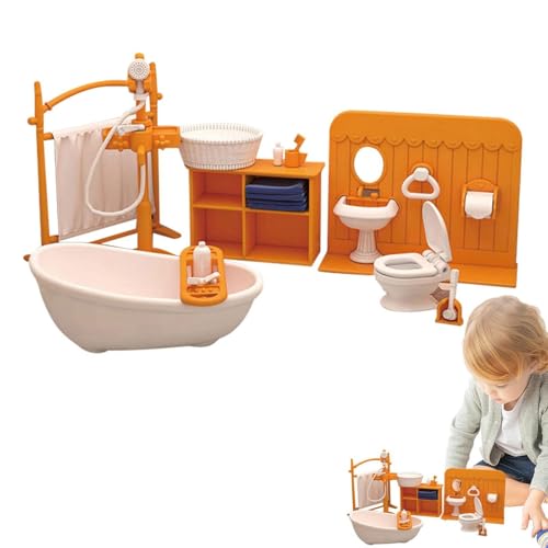 CUTeFiorino Dolls House Furniture Set Accessories 1:12 Decorations DIY Miniature Ornament Assemble for Parent Child Interaction Scene Props 4+ Kids Bedroom Puppenbett (W, One Size) von CUTeFiorino