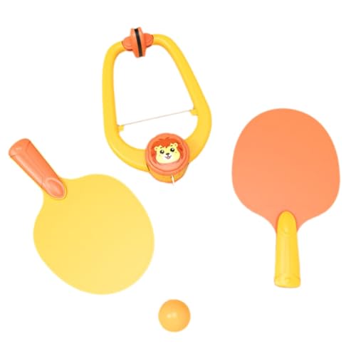 CUTeFiorino Door Pong Game Over The Door Adjustable Doorway Game Pingpong Trainer Door Jam Pingpong Kit for Door Frame Hanging Table Tennis Trainer Portable Set for Kids with Rack (Yellow, One Size) von CUTeFiorino