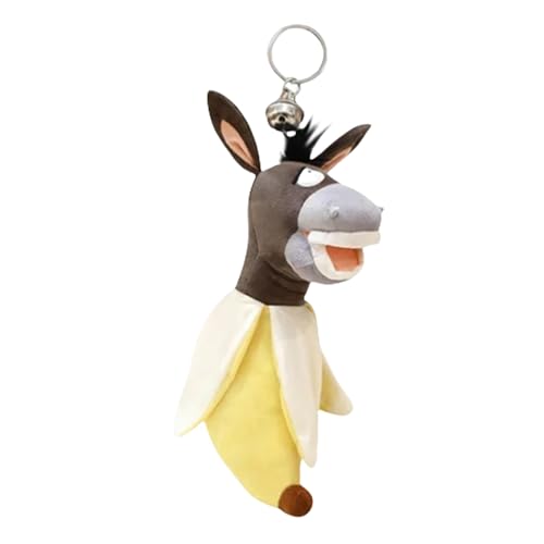 CUTeFiorino Esel-Plüschpuppe, weiche PP-Baumwolle, süßes Bananen-Esel-Plüschtier, Begleiter, Dekokissen, Stofftierpuppe, Stress-Plüschtier Häuser (Khaki, S) von CUTeFiorino