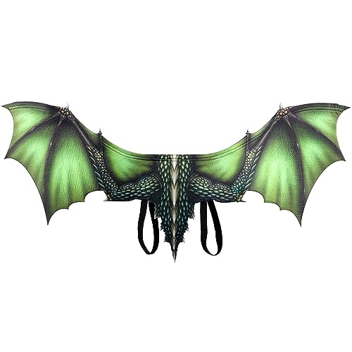 CUTeFiorino Formen Schule Halloween Karneval Erwachsene dekorative Vlies DragonWings Cosplay Flügel Requisiten Laterne (Green, A) von CUTeFiorino