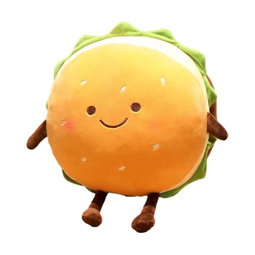 CUTeFiorino Hamburger Plush Toy Hamburger Stuffed Toys Cute Plush Pillow Room Decor Holiday Birthday for Kids Boys Girls Mit Mehr Als 30 Interaktiven Geräuschen Und Reaktionen (Orange, A) von CUTeFiorino