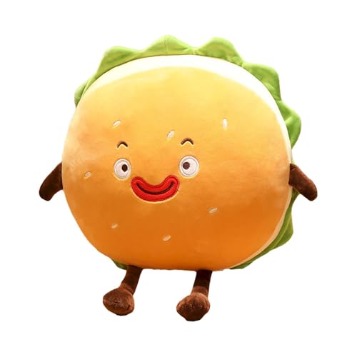 CUTeFiorino Hamburger Plush Toy Hamburger Stuffed Toys Cute Plush Pillow Room Decor Holiday Birthday for Kids Boys Girls Mit Mehr Als 30 Interaktiven Geräuschen Und Reaktionen (Red, A) von CUTeFiorino
