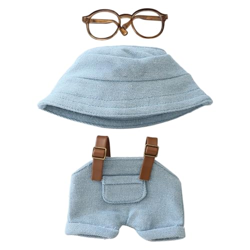 CUTeFiorino Handgemachte Puppenkleidung, kompatibel mit 5,916,7-Puppen, als Zubehör, Premium-Puppenoverall-Outfit mit Hut und Zubehör, para 17-cm-Puppe Kunsthandwerk Für Erwachsene (Blue, S) von CUTeFiorino