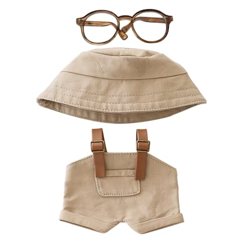 CUTeFiorino Handgemachte Puppenkleidung, kompatibel mit 5,916,7-Puppen, als Zubehör, Premium-Puppenoverall-Outfit mit Hut und Zubehör, para 17-cm-Puppe Kunsthandwerk Für Erwachsene (Khaki, S) von CUTeFiorino
