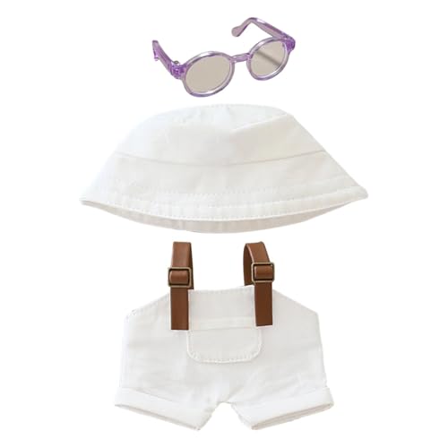 CUTeFiorino Handgemachte Puppenkleidung, kompatibel mit 5,916,7-Puppen, als Zubehör, Premium-Puppenoverall-Outfit mit Hut und Zubehör, para 17-cm-Puppe Kunsthandwerk Für Erwachsene (White, S) von CUTeFiorino