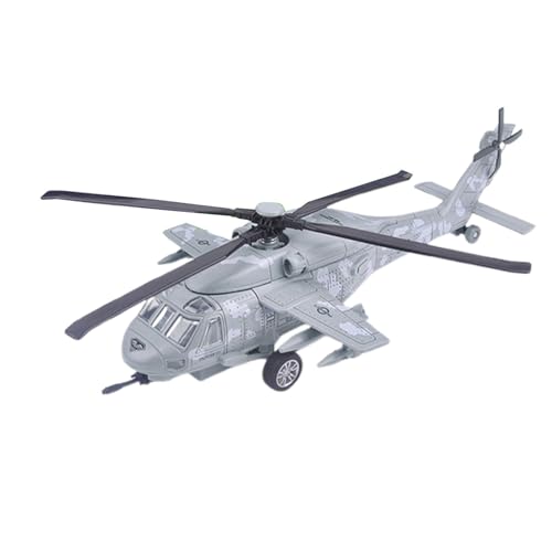 CUTeFiorino Helicopter Toy with Lights and Sounds Die Metal Airplane Pull Back Plane Toys for Suitable Choice to Play Indoors and Outdoors Größenverstellbar (Grey, One Size) von CUTeFiorino