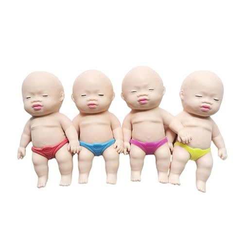 CUTeFiorino Human Toy Flexible Tensile Cute Pinch Toy Anti Stress Vent Toys Doll Squishes Toy Puppenhaus Zubehör Holz (Beige, One Size) von CUTeFiorino