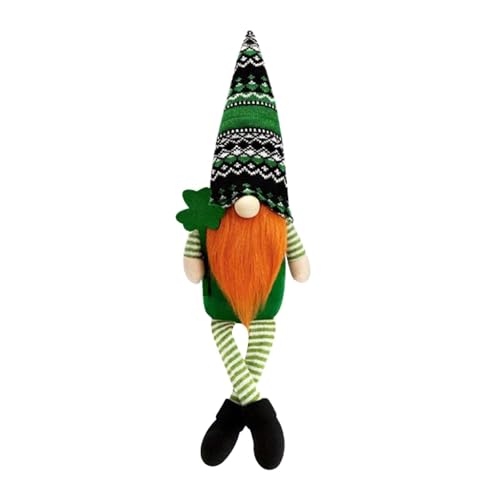 CUTeFiorino Irish Festival Doll Striped Long Leg Dwarf Image Irish Theme Decoration Faceless Desktop Decoration Doll Puppenkleidung 43 cm Mädchen (A, One Size) von CUTeFiorino