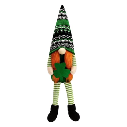 CUTeFiorino Irish Festival Doll Striped Long Leg Dwarf Image Irish Theme Decoration Faceless Desktop Decoration Doll Puppenkleidung 43 cm Mädchen (B, One Size) von CUTeFiorino