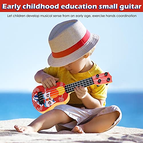 CUTeFiorino Kleinkindspielzeug Mini Instrument Anfänger pädagogische Klassische Ukulele Gitarre für Kinder Musikspielzeug Bildung Kleinkindspielzeug (Red, One Size) von CUTeFiorino