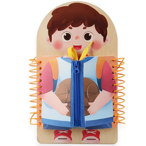 CUTeFiorino Learn to Dress Boards Educational Shoe Tying for Kids Learn to Button Buckle Zip Snap Multilayered Montessori Toys for Preschool Toddler 38 Years Old Boy Learn to Dress (B, One Size) von CUTeFiorino