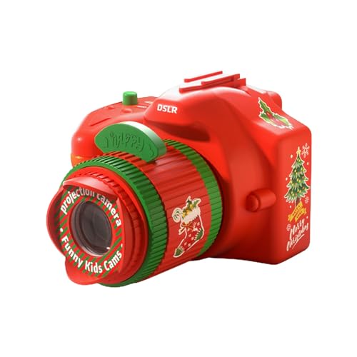 CUTeFiorino Lernuhren Weihnachten Kinder Projektor Kamera Projektor Projektor Taschenlampe Bildung Lernen Santa Weihnachten Spielzeug Geschenke Kinder Compatible with Motorikspielzeug (Red, XL) von CUTeFiorino