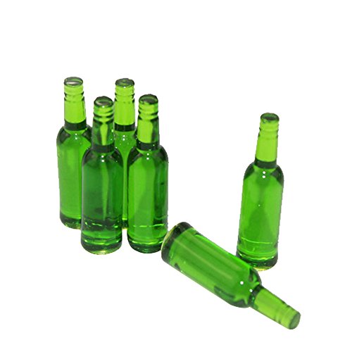 CUTeFiorino Lernuhren Wein Miniatur Kinder Maßstab 1/12 Puppenhaus Mini 6PCs Zubehör Flasche Bildung Zählrahmen (Green, One Size) von CUTeFiorino
