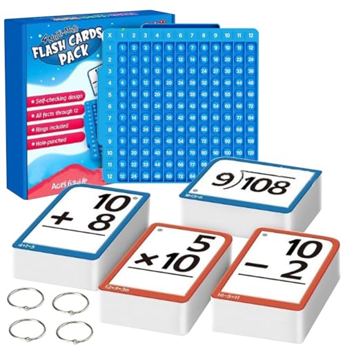 CUTeFiorino Math Cards + Math Board Multiplication Card Times Table Math Manipulatives Division Addition Subtraction Math Games Toys for Kids 1st 2nd 3rd 4th 5th 6t Memory Erwachsene (Blue, One Size) von CUTeFiorino