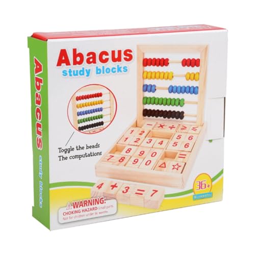 CUTeFiorino Mathematical Counter Wooden Educational Counting Toy Early Educational Multifunctional Calculation Alphabet Building Block Toy Compatible with Motorikschleifen (Khaki, One Size) von CUTeFiorino