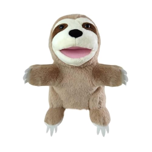 CUTeFiorino Monkey Stuffed Hand Puppet Soft Animal Plush Toy 9.8Inch Animal Hand Puppet Interactive Animal Gloves Mouth Movement for Christmas Birthday Friends Family Puppenwagen Holz (A, One Size) von CUTeFiorino
