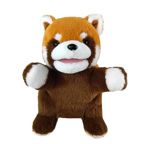 CUTeFiorino Monkey Stuffed Hand Puppet Soft Animal Plush Toy 9.8Inch Animal Hand Puppet Interactive Animal Gloves Mouth Movement for Christmas Birthday Friends Family Puppenwagen Holz (B, One Size) von CUTeFiorino