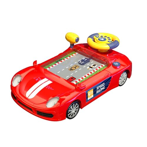 CUTeFiorino Musical Steering Wheel Toys for Boys 4 6 Toddler Driving Car Game with Sound Age 3+ Year Old Interactive Educational Learning Race Car Toy for Boys and Girls Bir Lernuhren (Red, One Size) von CUTeFiorino