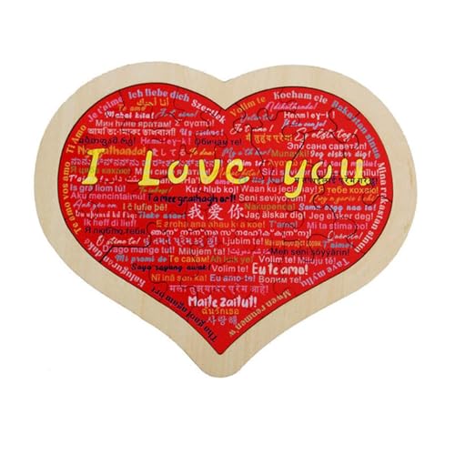 CUTeFiorino Polizei Ich Liebe Dich in 100 Sprachen. Herzförmiges Puzzle. Sagen Sie: „Ich Liebe Dich in 100 Sprachen. Ich Liebe Dich“. Geschenke für sie. Holzpuzzles Bodenpuzzles (Red, One Size) von CUTeFiorino