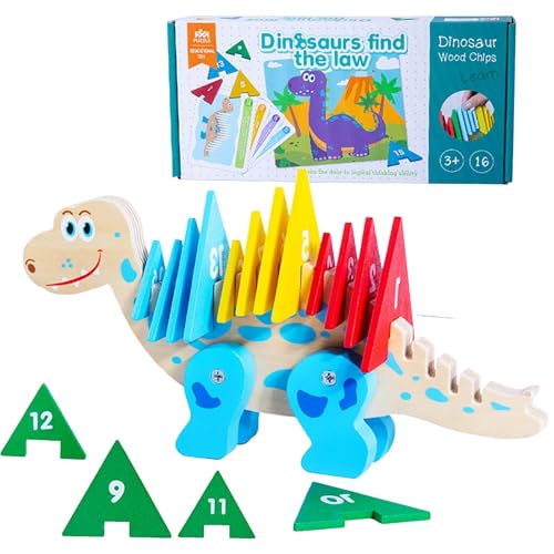 CUTeFiorino Portable Early Educational Tool Suitable for Home Travel and Outdoor Use. Wooden Number Building Block (1 Box) Creative Stacking Toys Early Educational Toy for Child Baby (E, One Size) von CUTeFiorino