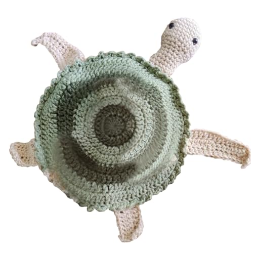 CUTeFiorino Puppe mit DREI Schildkröten, handgewebte Puzzle-Schildkröte für, Schildkrötengröße, Wollschildkröte. Stofftier 13 cm (E, One Size) von CUTeFiorino