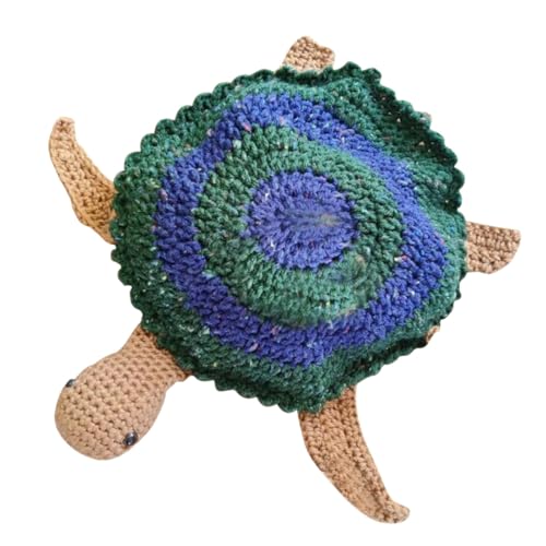 CUTeFiorino Puppe mit DREI Schildkröten, handgewebte Puzzle-Schildkröte für, Schildkrötengröße, Wollschildkröte. Stofftier 13 cm (G, One Size) von CUTeFiorino