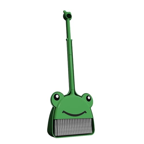 CUTeFiorino -Reinigungsspielzeug mit Kehrschaufel für, Haushaltshelfer-Set, Frosch, Reinigungswerkzeuge Baby Kleinkindspielzeug (Green, One Size) von CUTeFiorino
