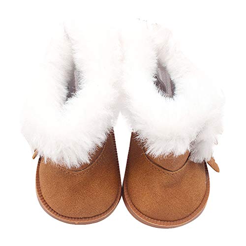 CUTeFiorino Schuhe Zubehör 18-Zoll-Winter-Puppe Glitzer-Bildung für Mädchen Compatible with Motorikspielzeug (Brown, One Size) von CUTeFiorino