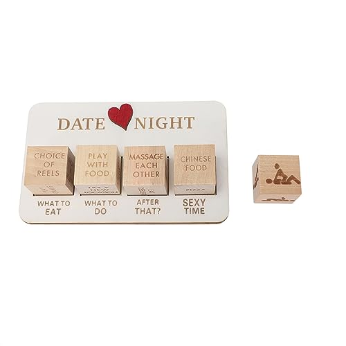 CUTeFiorino Standard Spielkarten Date Night Dice After Dark Edition Date Night Holzwürfelspiel für Paare Valentinstag Date Night Würfelgeschenk für Sie Ihn Für Erwachsene 2 Personen (Black, One Size) von CUTeFiorino