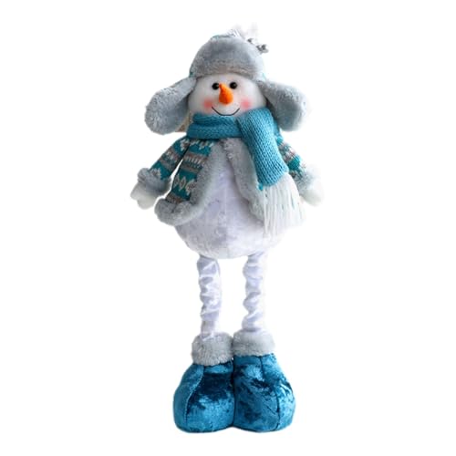 CUTeFiorino Stück Weihnachtsstoff in Blau, dehnbar, Weihnachtswichtel, Weihnachtsmann, Schneemann und Festdekoration, Ornament, Weihnachten, Schneemann und kreatives Dehngewebe, (BU2, One Size) von CUTeFiorino