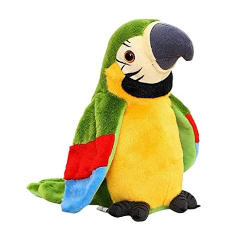 CUTeFiorino Upgrade Newest Talking Parrot What You Say with Cute Voice Electronic Pet Talking Plush Toy Parrot for Child Kids Toys Compatible with Motorikschleifen (Green, S) von CUTeFiorino