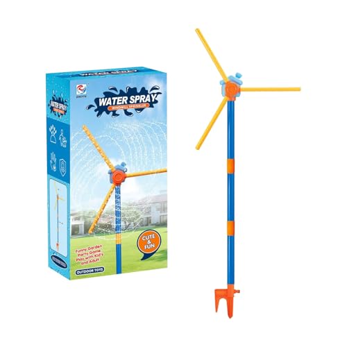 CUTeFiorino Windmühlen-Wassersprinkler, Outdoor-Hofspielzeug für, 360°-Drehspielzeug mit 36 Sprühdüsen, Wasserspiele für den Hinterhof für, Mädchen, Hunde und Garten (Yellow, One Size) von CUTeFiorino