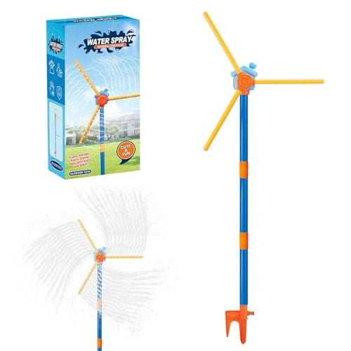 CUVZORA 140CM Windmühlen-Sprinkler für Kinder, 360° Rotation & 3-Schicht-Sprühtechnik (36 Düsen), Outdoor-Wasserspielzeug für Gartenbewässerung & lustige Abkühlung im Sommer von CUVZORA