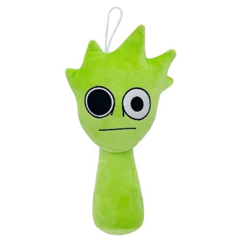 CUZYP Sprunki Incredibox Kuscheltier Plüsch Spielzeug,20 cm × 13 cm Sprunki-Puppe, Plüschtiere für Spielefans, Kinder und Spielefans(Grüner Afro) von CUZYP