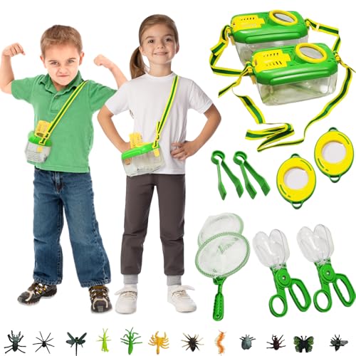 Bug Catcher Kit für Kinder-Outdoor Explorer Kit Spielzeug, Käferlebensraum mit vergrößerter Betrachter, Bug Catcher, Pinzette, Pädagogisches Outdoor -Spielzeug für Kinder, Nature Insektenliebhaber von CVARRISE