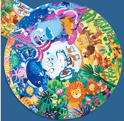 CVARRISE Tierschau-Welt Runde Boden Großes Puzzles, 158 Teile Buntes Wildtierdesign-Würfelpuzzle für Kinder ab 3 Jahren, Vorschul-Educational Geschenk für Kinder fördert Problemlösungsfähigkeiten CVARRISE Tierschau-Welt Runde Boden Großes Puzzles, 158 Teile Buntes Wildtierdesign-Würfelpuzzle für Kinder ab 3 Jahren, Vorschul-Educational Geschenk für Kinder fördert Problemlösungsfähigkeiten von CVARRISE