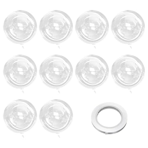 10 Stück Transparente 18-Zoll-Luftballons Und 1 Rolle Weißes Band, Nachfüllbare Luftballons, Kreatives Diy-Ballonzubehör, Partydekorationsballons von CVDYWDJIE