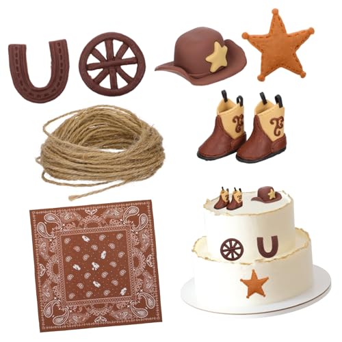 1 Satz Cowboy Cake Dekoration mit Cowgirl Hut und Stiefel Cake Toppers für Western Babyparty Wiederverwendbare Sichere und Leichte Kuchendekorationen 1 Satz Cowboy Cake Dekoration mit Cowgirl Hut und Stiefel Cake Toppers für Western Babyparty Wiederverwendbare Sichere und Leichte Kuchendekorationen von CVUTOVO