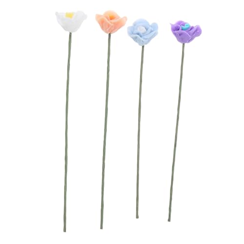 4 Stück Blumen Realistische Kunstblumen für Landschaften und Puppenhäuser Hochwertige Deko für Kreative Projekte und Heimdekoration von CVUTOVO