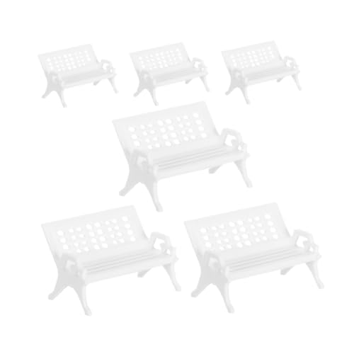 6 Stück Miniaturstuhl Kunststoff Puppenhausmöbel für Wohnzimmer Dekoration Vielseitig Einsetzbar Desktop Ornament oder Miniaturpark Szenen Langlebig und Funktional von CVUTOVO