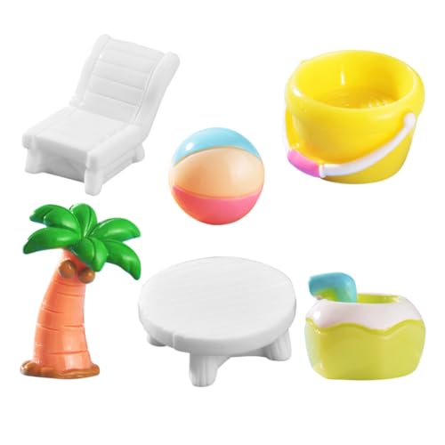 6 Stück Strand Szene Deko Teiliges aus Hochwertigen Harzfiguren Ball Eimer Liegestuhl Kokoswasser für Sommerliche Wohnkultur für DIY Miniaturlandschaften 6 Stück Strand Szene Deko Teiliges aus Hochwertigen Harzfiguren Ball Eimer Liegestuhl Kokoswasser für Sommerliche Wohnkultur für DIY Miniaturlandschaften von CVUTOVO