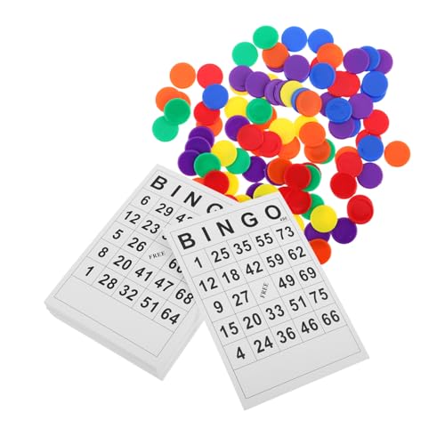 CVUTOVO 1 Satz Bingo Karten Set für Familienfeiern und Partys Einzigartige Bingo Karten Chips Fördert Zahlenverständnis und Interaktives Lernen Spaßige Lernhilfe für Jugendliche von CVUTOVO