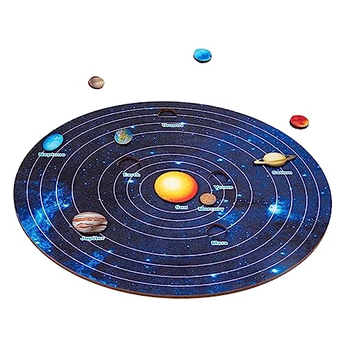CVUTOVO 1 Satz Holzpuzzle Sonnensystem für Lernspielzeug Kognitiven Fähigkeiten Raumspielzeug zur Entwicklung Kreativität für Jungen Jahren von CVUTOVO