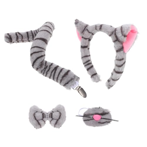 CVUTOVO 1 Satz Katzenohren Haarreif Set für Graue Tigerstreifen Tierkostüm Accessoire für Karneval Halloween und Bühnenaufführungen Weicher Bequemer mit Einzigartigem Design und Feiner CVUTOVO 1 Satz Katzenohren Haarreif Set für Graue Tigerstreifen Tierkostüm Accessoire für Karneval Halloween und Bühnenaufführungen Weicher Bequemer mit Einzigartigem Design und Feiner von CVUTOVO
